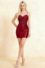 Abigail Burgundy Corset Ruched Mini Dress with Strap