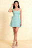 Adelaide Mint Floral Jacquard Mini Dress with Bow Detail