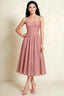 Alana Rosette Jacquard Pearl Midi Dress with Pockets