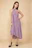 Alma Wisteria Chiffon One Shoulder Midi Dress with Scarf