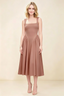 Anabelle Bronze Sleeveless Square Neck Midi Dress