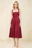 Anabelle Scarlet Sleeveless Square Neck Midi Dress