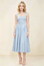 Anabelle Sky Blue Sleeveless Square Neck Midi Dress