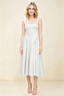 Anabelle White Sleeveless Square Neck Midi Dress