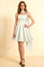 Angelina White Jacquard Fit and Flare Mini Dress with Scarf Detail