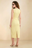 Annabel Lemon Keyhole Neck Sleeveless Bodycon Midi Dress