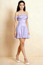 Anne Lavender Satin Off the Shoulder Corset Mini Dress