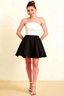 LVLVS Beverly Dress white black satin strapless open back mini skater dress for cocktail party