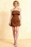 Bridget Coffee Halter Mini Dress with Square Neck