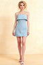 Bridget Light Blue Halter Mini Dress with Square Neck