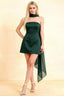 Candice Emerald Green Strapless Mini Dress with Neck Scarf