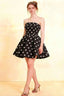 Cara Black Polka Dot Women's Smocked-bodice Fit & Flare Mini Dress