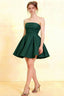 Cara Emerald Green Women's Smocked-bodice Fit & Flare Mini Dress