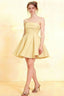 Cara Lemon Women's Smocked-bodice Fit & Flare Mini Dress