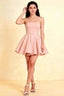 Catherine Light Pink Bandeau Ruffle Mini Dress
