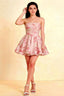 LVLVS Catherine light pink floral print bandeau ruffle mini dress perfect for spring garden parties and casual brunches