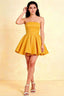Catherine Yellow Bandeau Ruffle Mini Dress