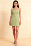 Claire Light Green Lace A-line Square Neck Mini Dress