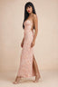 Clementine Light Pink 3D Floral Sweetheart Maxi Dress