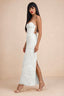 Clementine White 3D Floral Sweetheart Maxi Dress