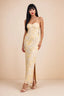 Clementine Yellow 3D Floral Sweetheart Maxi Dress