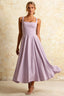 Gina Lavender Midi Square Neck Dress for Women