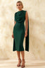 Gretchen Emerald Green Sleeveless High Neck Midi Dress