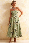 Gwen Green Floral Asos Strapless Midi Dress | Elegant Prom