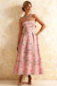 Gwen Pink Floral Bristol Strapless Midi Dress