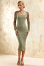 Gwendolyn Mint Womens Midi Dress with Sleeves