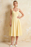 Heather Lemon A Line Midi Dress | Elegant Square Neck Party Dress