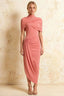 Holly Pink Mermaid Twisted Cape Midi Dress
