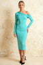 Hope Aqua Mermaid Long Sleeve Midi Dress