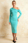 Hope Aqua Mermaid Long Sleeve Midi Dress
