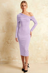 Hope Lavender Mermaid Long Sleeve Midi Dress