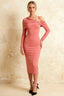 Hope Pink Mermaid Long Sleeve Midi Dress