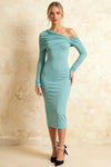 Hope Powder Blue Mermaid Long Sleeve Midi Dress