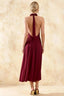 Ilene Burgundy Jersey Cowl Neck Midi Dress