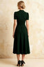 Iris Dark Green Scuba Crepe High Neck Midi Dress
