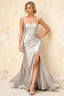 Isabella White Satin Square Neck Maxi Dress