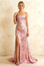 Jamie Pink Floral Strapless Corset Maxi Dress