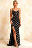 Jane Black Polka Dot Cutout Mermaid Slit Maxi Dress