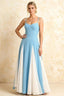 Janice Light Blue Tulle Color Blocked Maxi Dress