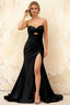 Jean Black Satin Twist Knot Mermaid Maxi Dress