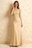 Jenny Champagne Lace Sheath Backless Maxi Dress