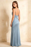 Jenny Powder Blue Lace Sheath Backless Maxi Dress