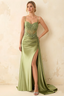 Joan Green Satin Mermaid Beaded Maxi Dress