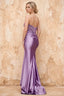 Juliet Lavender Satin Sweetheart Neckline Maxi Dress
