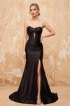 Kristen Black Satin Twist-front Cutout Maxi Dress