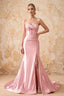 Kristen Blush Pink Satin Twist-front Cutout Maxi Dress